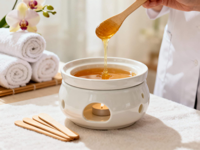 Soin d'épilation professionnelle à la cire tiède dans notre salon à Saint-Gilles
