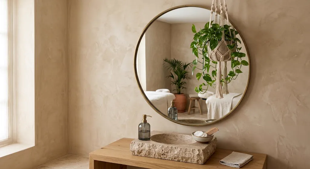 Cadre moderne et miroirs de l'institut de beauté Ô Zen à Saint-Gilles